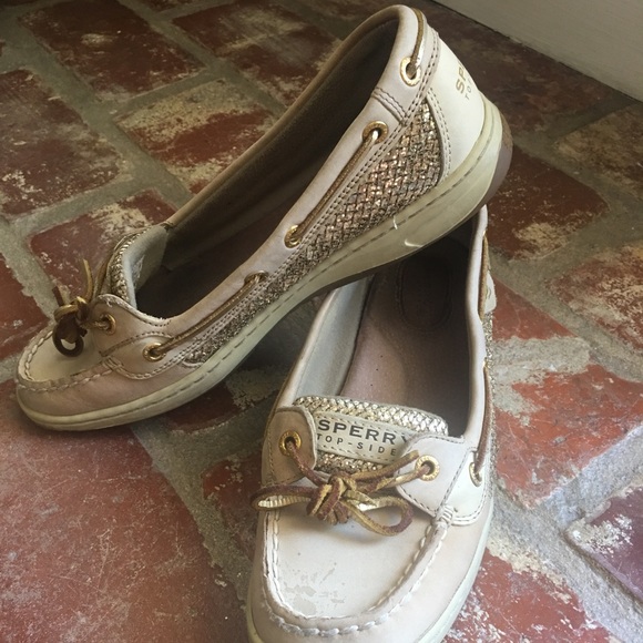 Gold Sparkle Sperry Topsiders - Picture 1 of 6